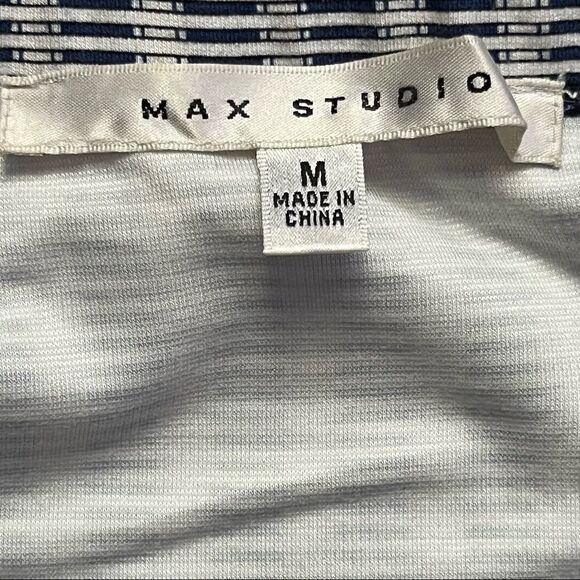 MAX STUDIO Skirt Blue and White with Black Hem Size M - Picture 4 of 11
